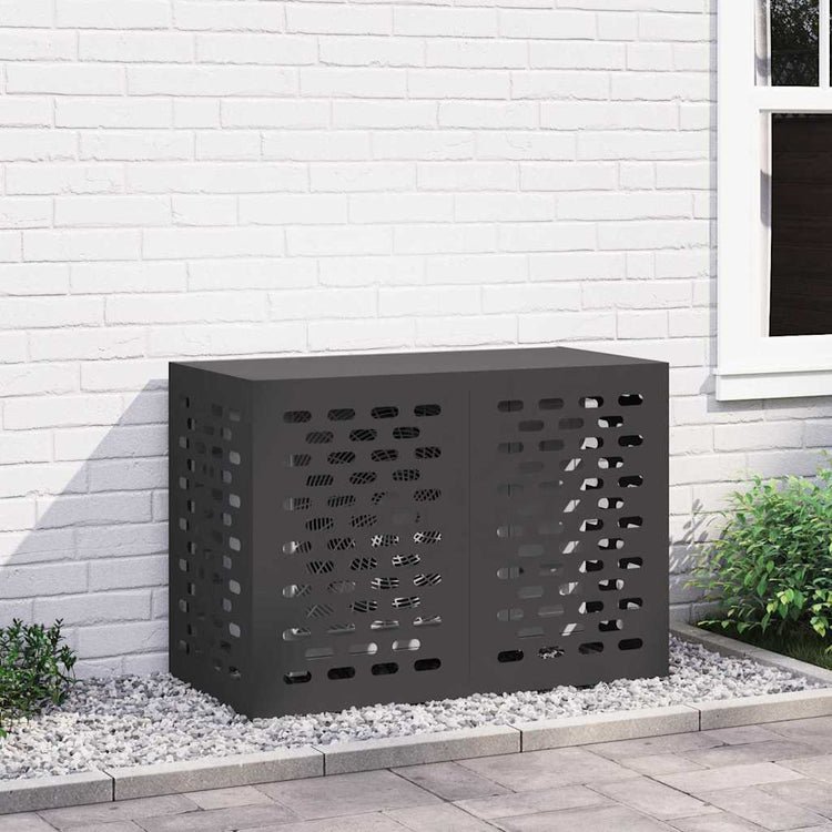 Vidaxx Klimaanlagenabdeckung schwarz 100 x 50 x 70 cm Stahl