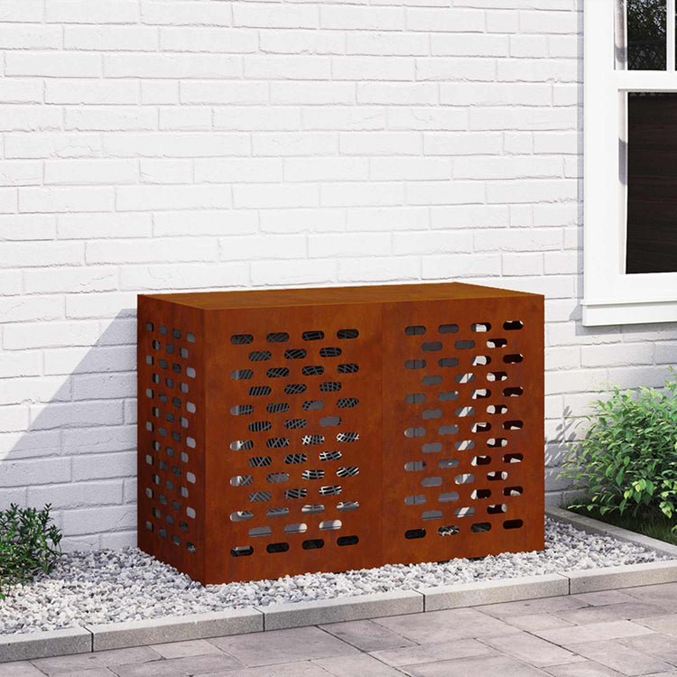 Vidaxxl Klimaanlagenabdeckung rostig 100 x 50 x 70 cm Cortenstahl