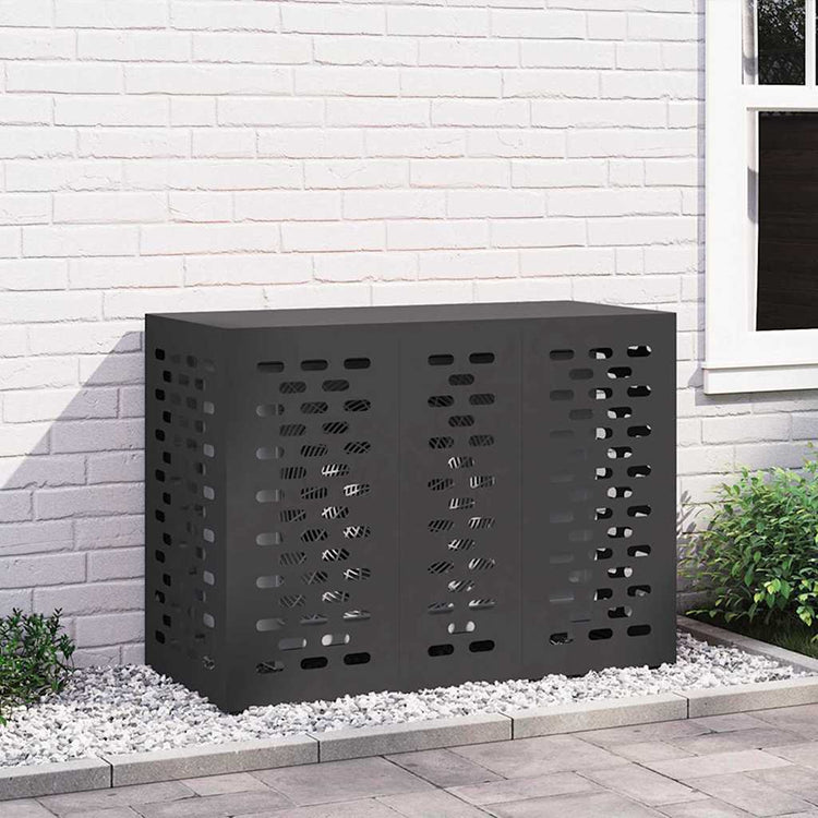 Vidaxx Klimaanlagenabdeckung schwarz 110 x 50 x 80 cm Stahl