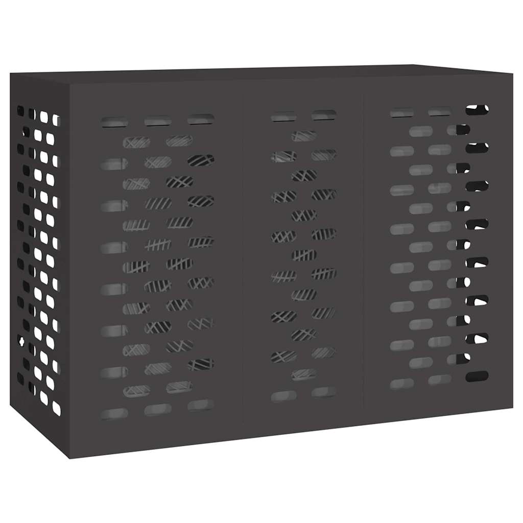 Vidaxx Klimaanlagenabdeckung schwarz 110 x 50 x 80 cm Stahl