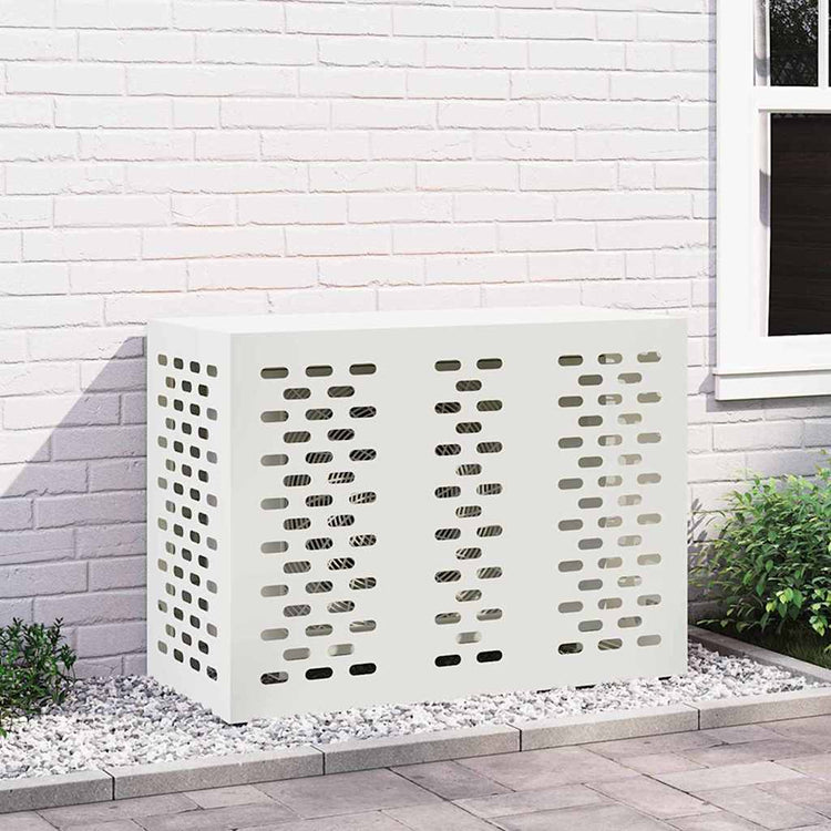 VidaXL Klimaanlagenabdeckung weiß 110 x 50 x 80 cm Stahl
