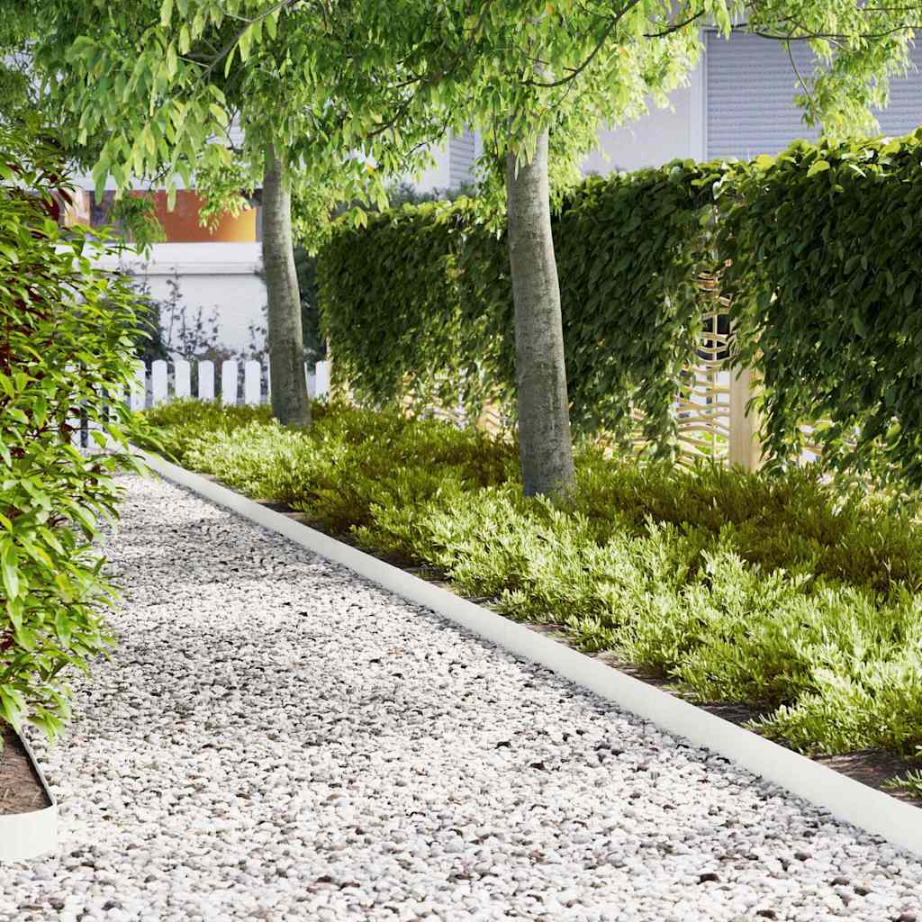 Vidaxl Gartenkante 20 Stück weiß 100 x 0,05 x 20 cm kaltgewalzter Stahl
