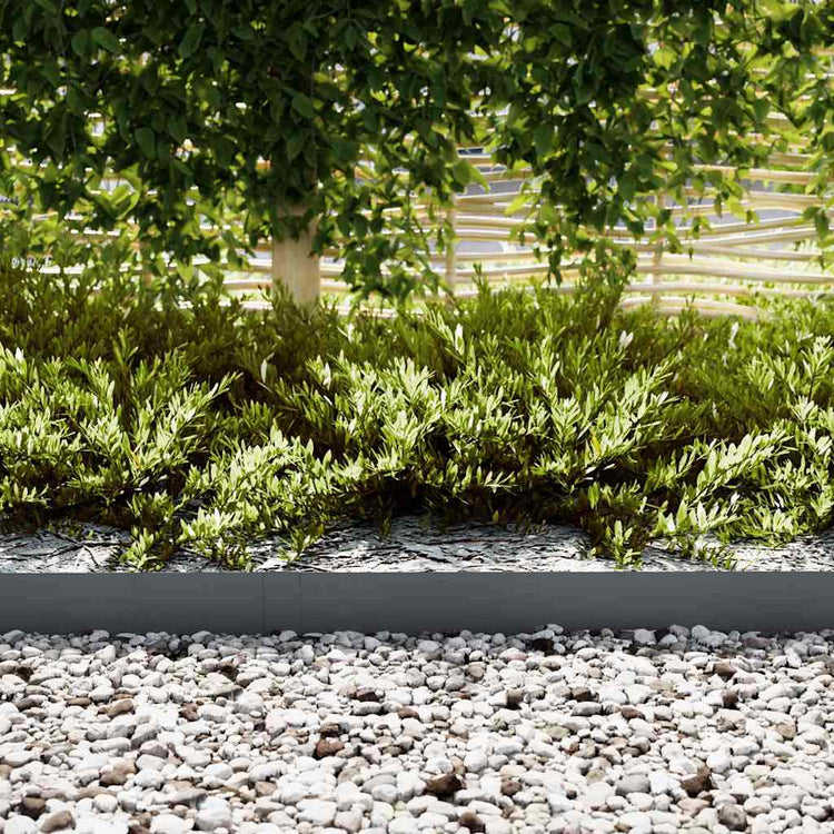 Vidaxl Gartenkante 50 Stück Anthrazit 100 x 0,05 x 20 cm kaltgewalzter Stahl