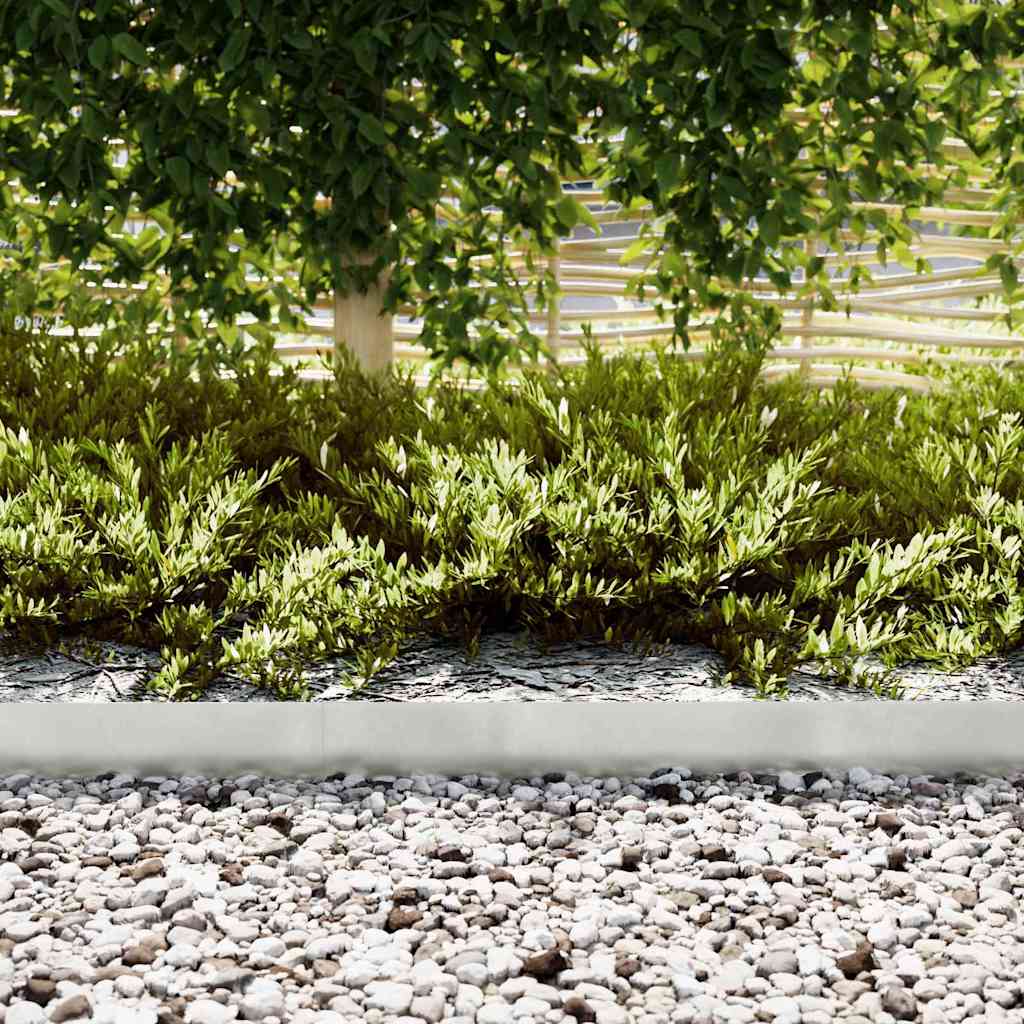 VidaXL Gartenkante 30 Stk. Silber 100 x 0,05 x 20 cm Edelstahl