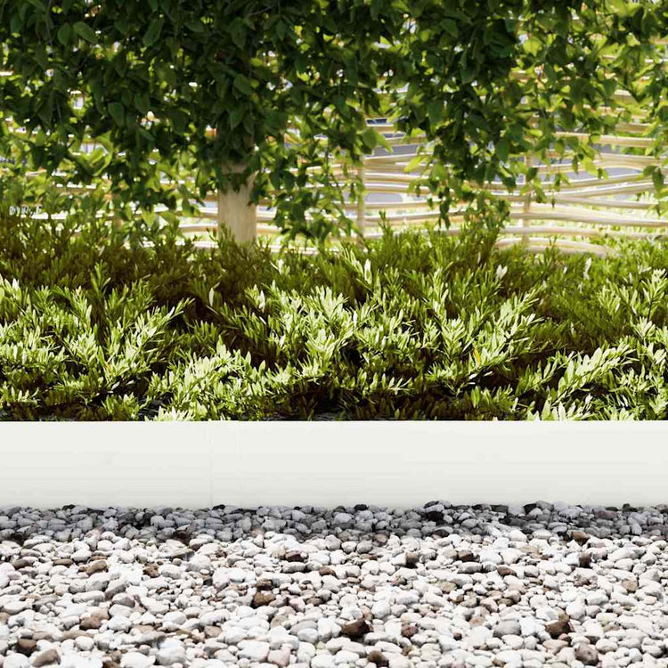 Vidaxl Gartenkante 10 Stück weiß 100 x 0,05 x 20 cm kaltgewalzter Stahl