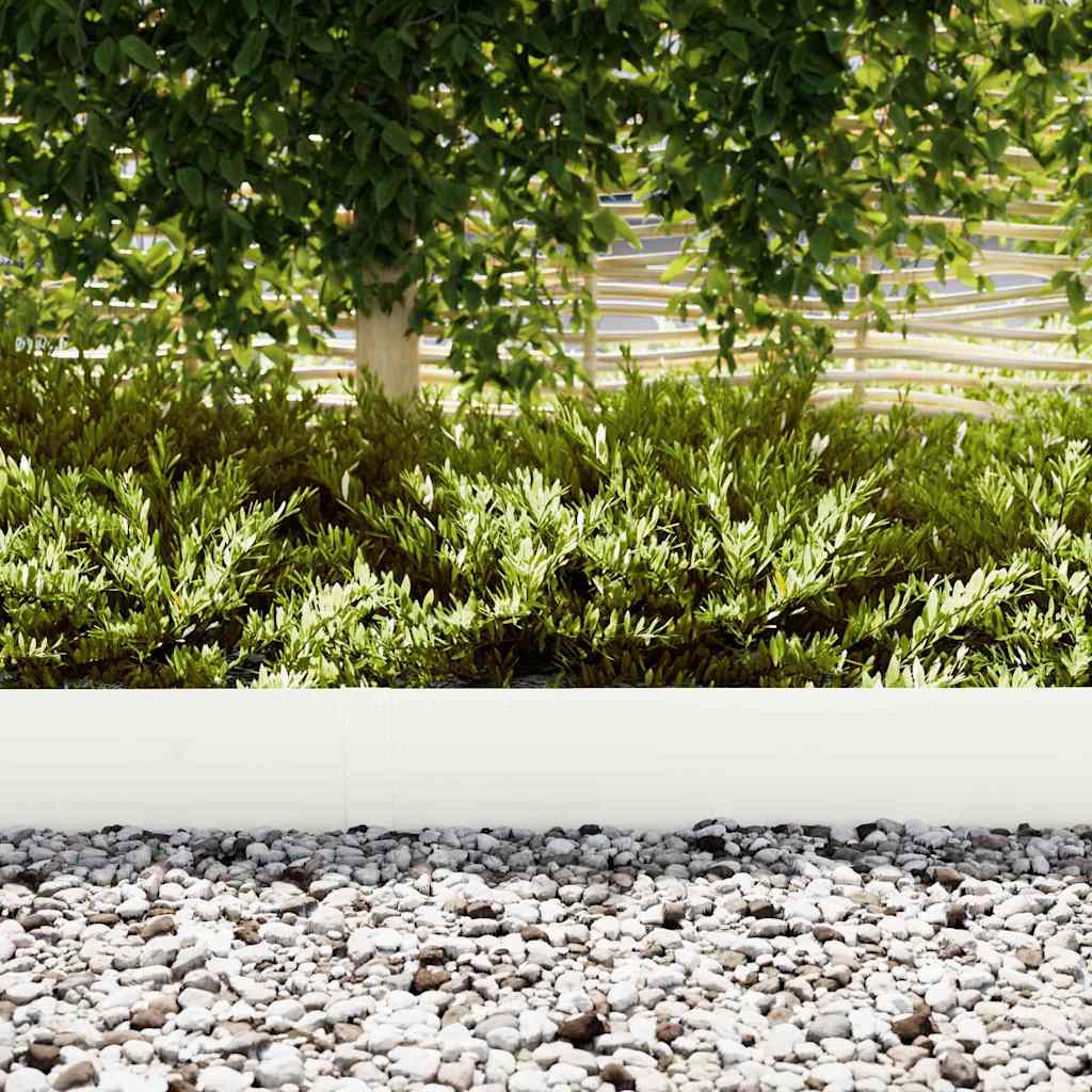 Vidaxl Gartenkante 20 Stück weiß 100 x 0,05 x 20 cm kaltgewalzter Stahl
