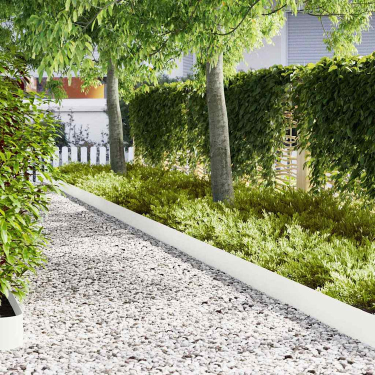 Vidaxl Gartenkante 30 Stück weiß 100 x 0,05 x 20 cm kaltgewalzter Stahl