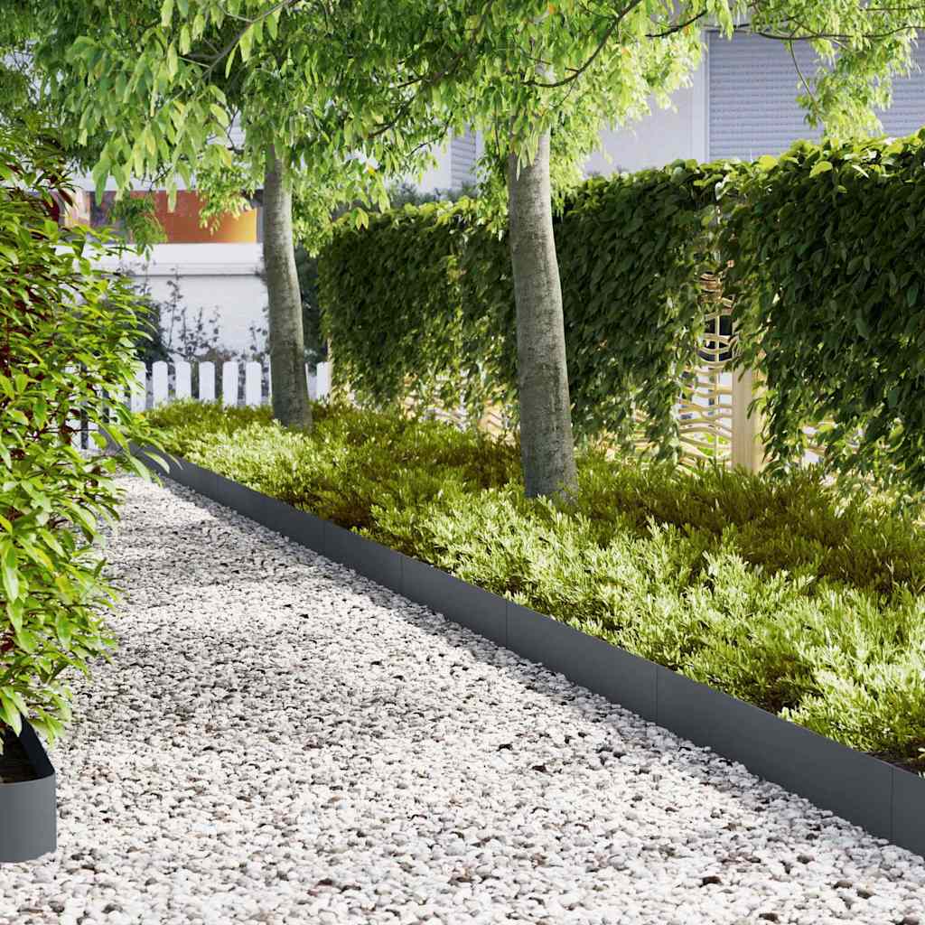 Vidaxl Gartenkante 30 Stück Anthrazit 100 x 0,05 x 20 cm kaltgewalzter Stahl
