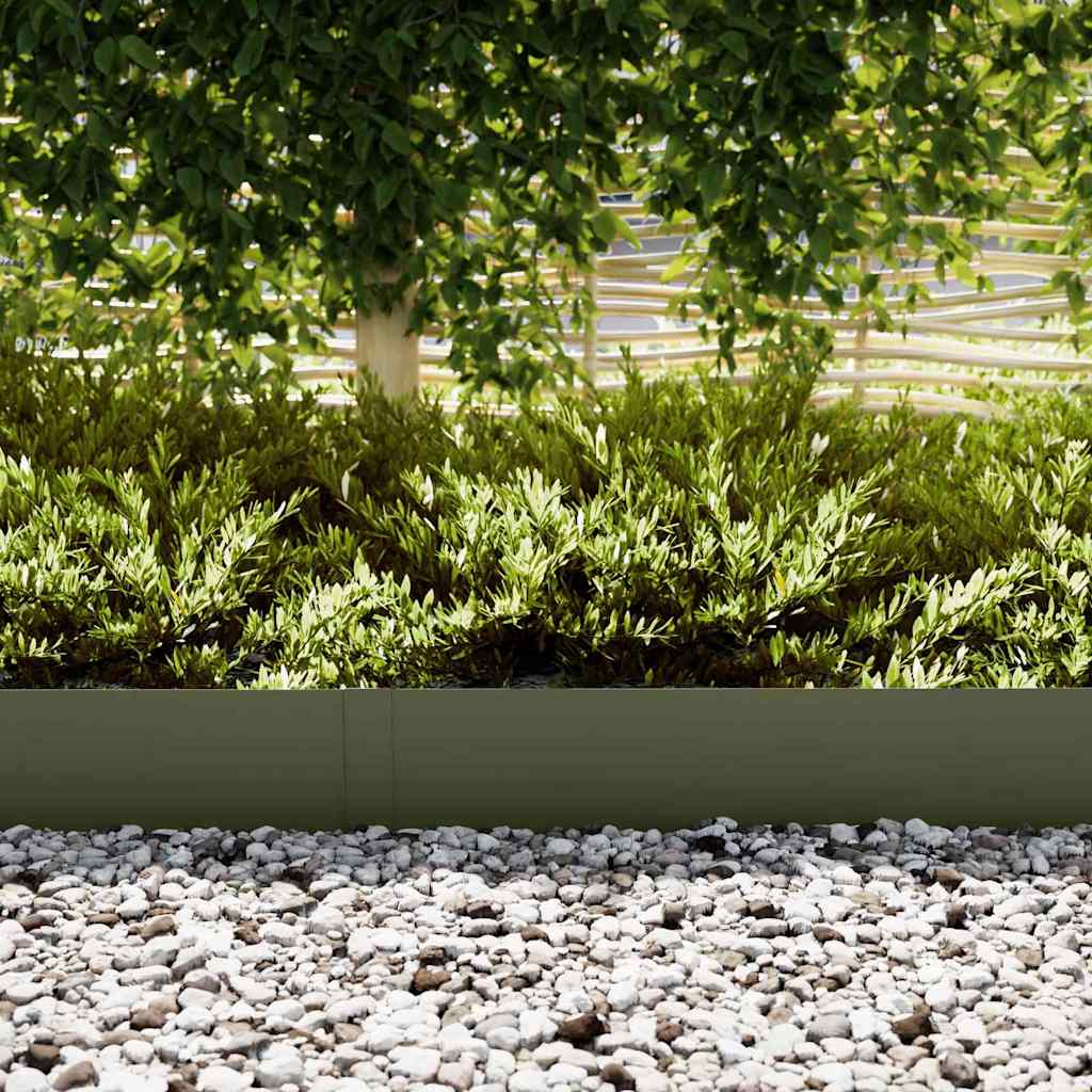 Vidaxl Gartenkante 10 Stück olivgrün 100 x 0,05 x 20 cm