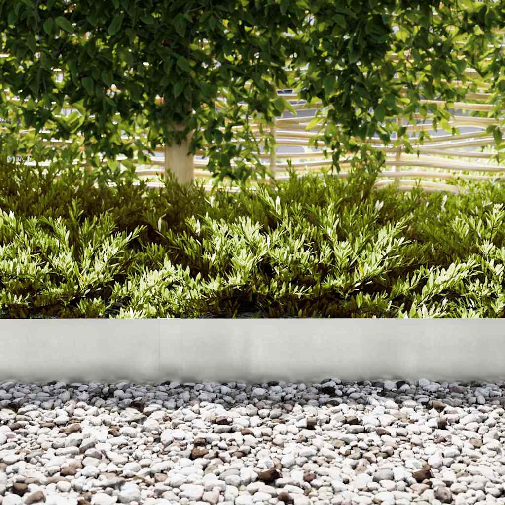 Vidaxxl Gartenkante 20 Stück Silber 100 x 0,05 x 20 cm Edelstahl