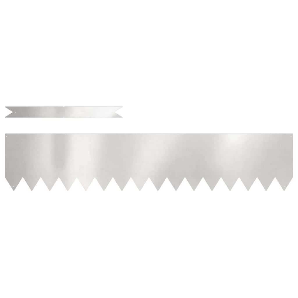 VidaXL Gartenkante 30 Stk. Silber 100 x 0,05 x 20 cm Edelstahl