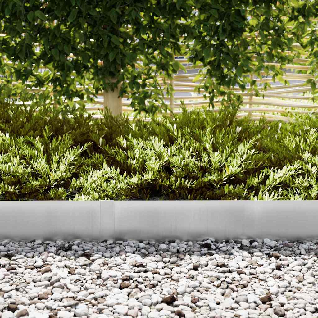 Vidaxl Gartenkante 30 Stück Silber 100 x 0,05 x 20 cm verzinkter Stahl