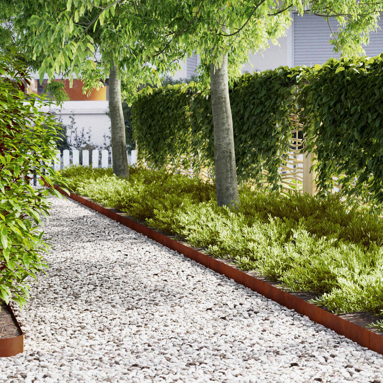 Vidaxl Gartenkante 10 Stück braun 100 x 0,05 x 20 cm Cortenstahl