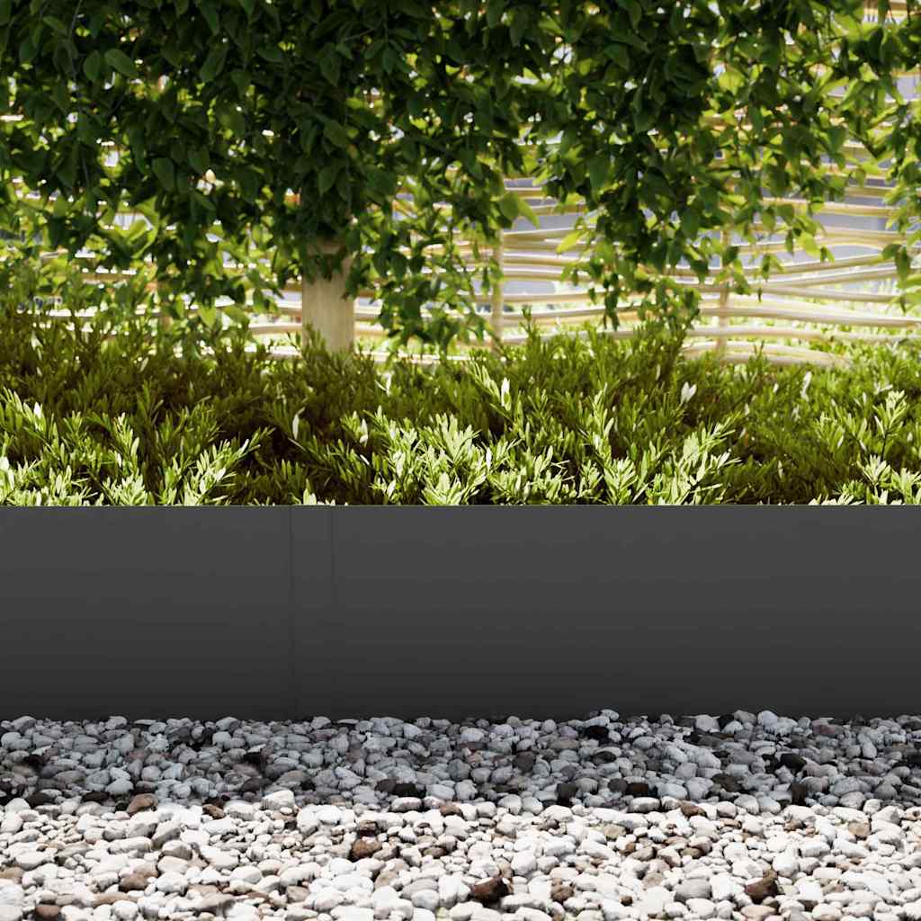 Vidaxl Gartenkante 20 Stück schwarz 100 x 0,05 x 20 cm kaltgewalzter Stahl