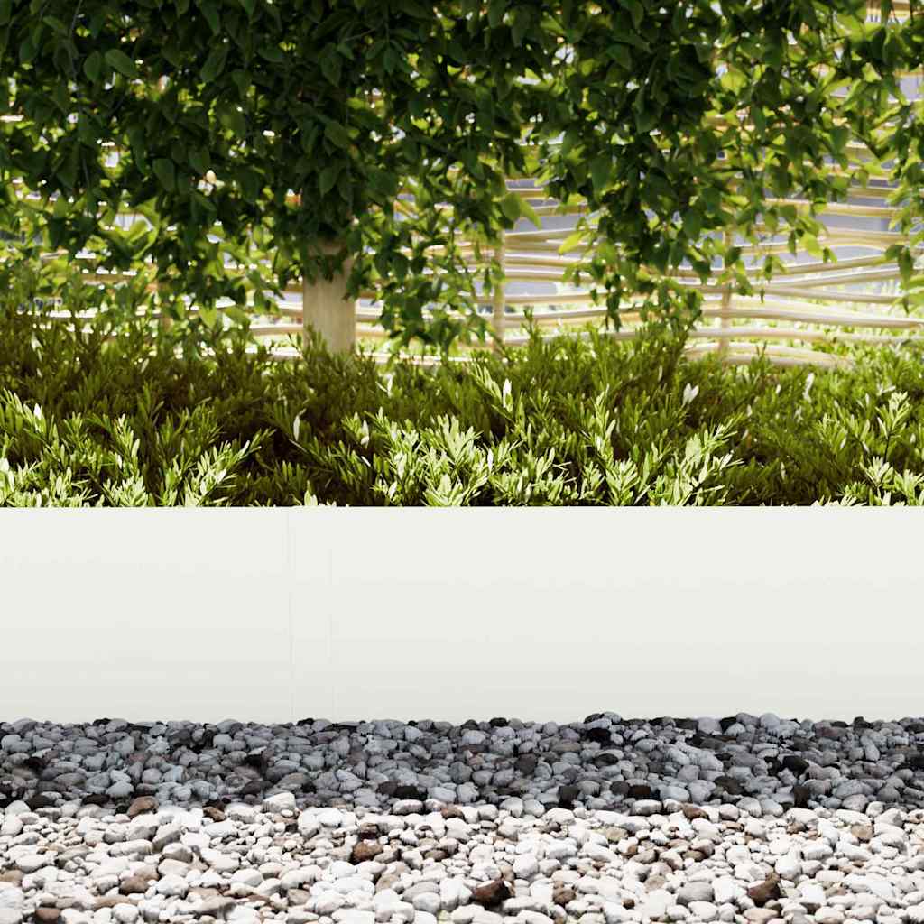 Vidaxl Gartenkante 10 Stück weiß 100 x 0,05 x 20 cm kaltgewalzter Stahl