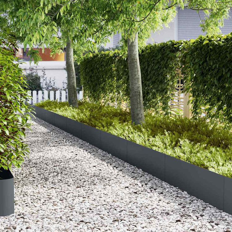 Vidaxl Gartenkante 20 Stück Anthrazit 100 x 0,05 x 20 cm kaltgewalzter Stahl
