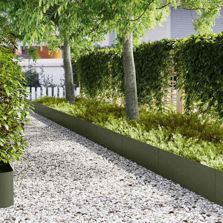 VidaXL Gartenkante 20 Stk. Olivgrün 100 x 0,05 x 20 cm