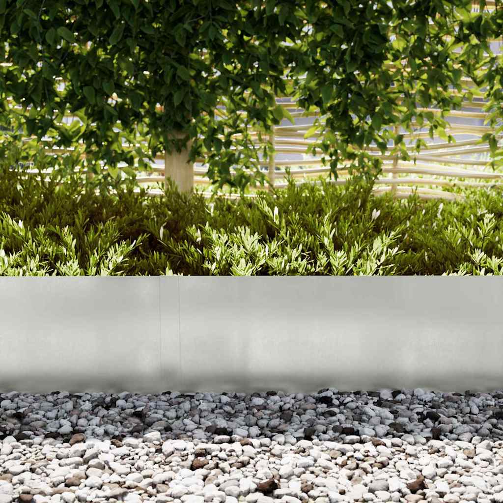 Vidaxxl Gartenkante 10 Stück Silber 100 x 0,05 x 20 cm Edelstahl