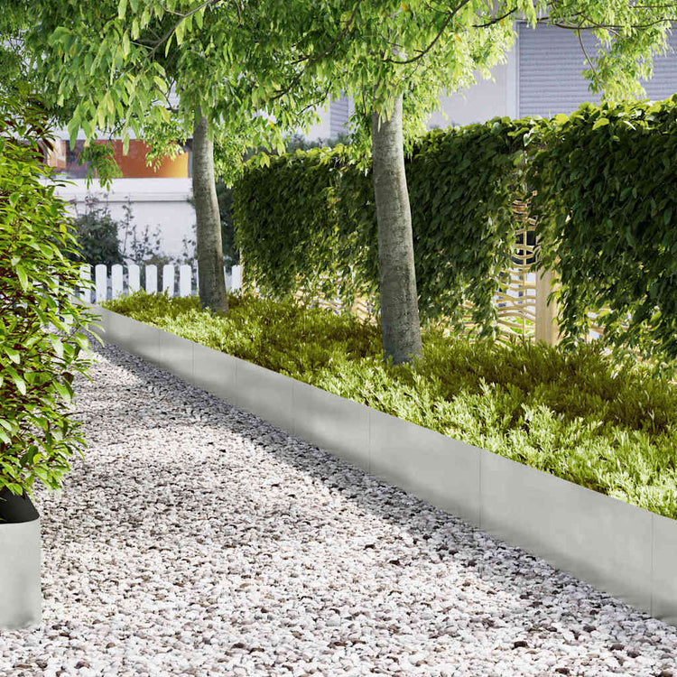 Vidaxxl Gartenkante 10 Stück Silber 100 x 0,05 x 20 cm Edelstahl