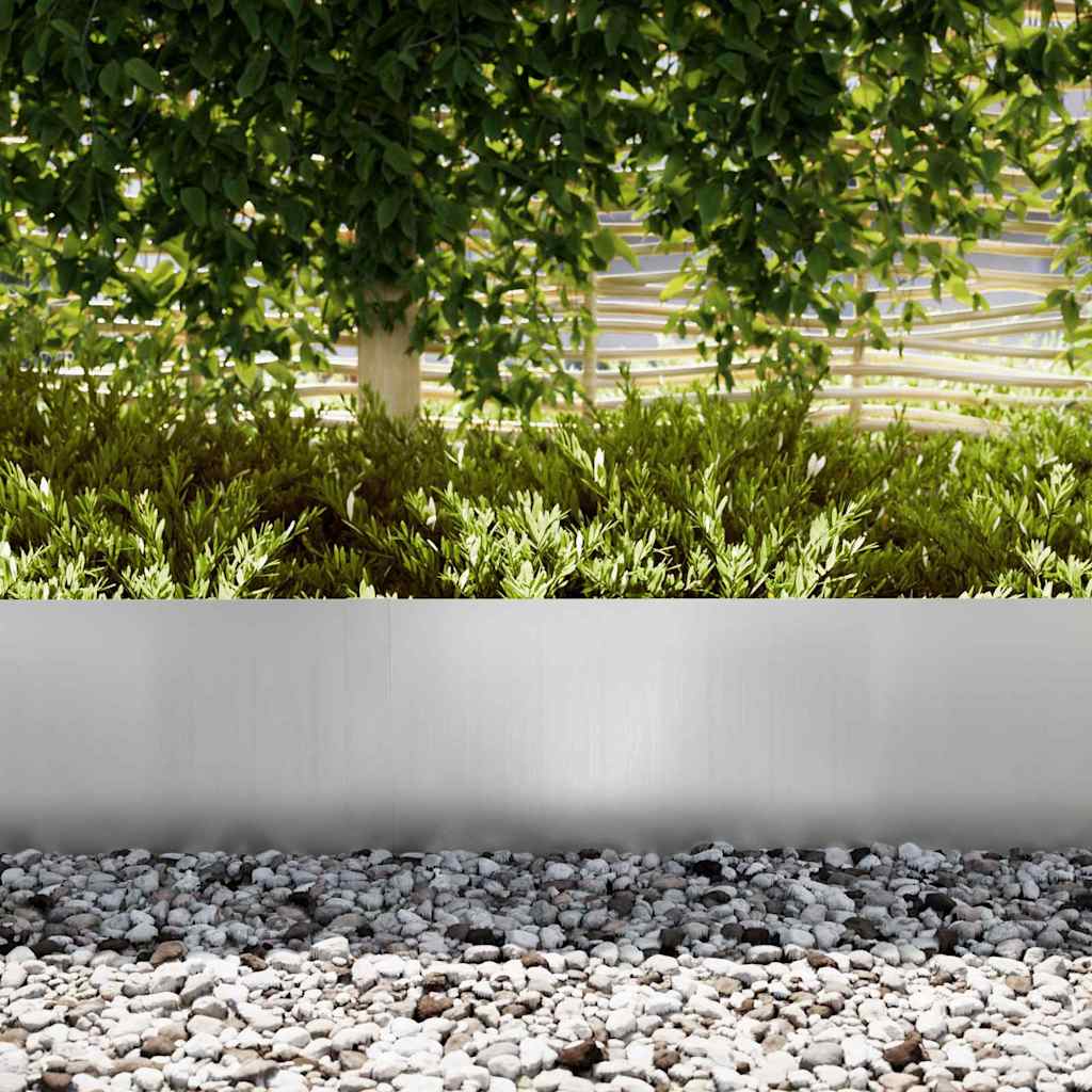 Vidaxl Gartenkante 10 Stück Silber 100 x 0,05 x 20 cm verzinkter Stahl