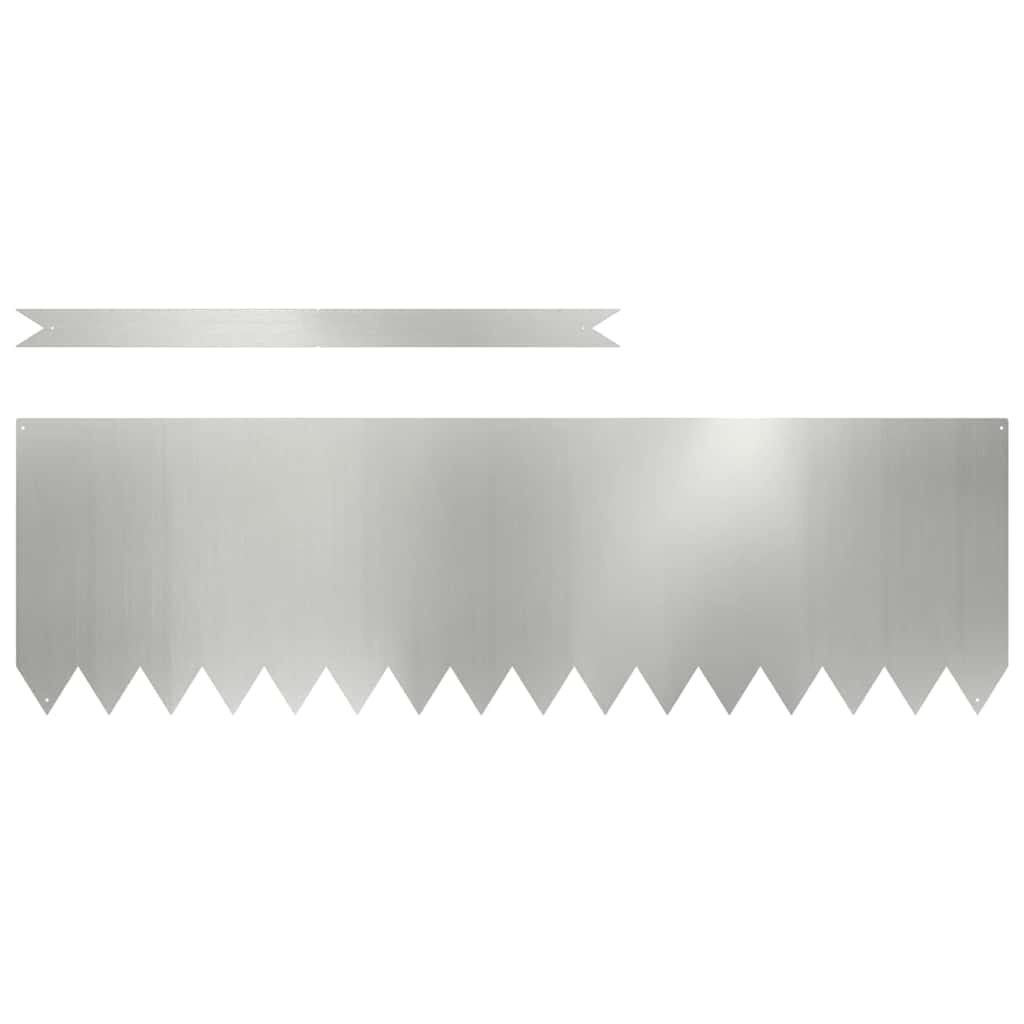 Vidaxl Gartenkante 10 Stück Silber 100 x 0,05 x 20 cm verzinkter Stahl