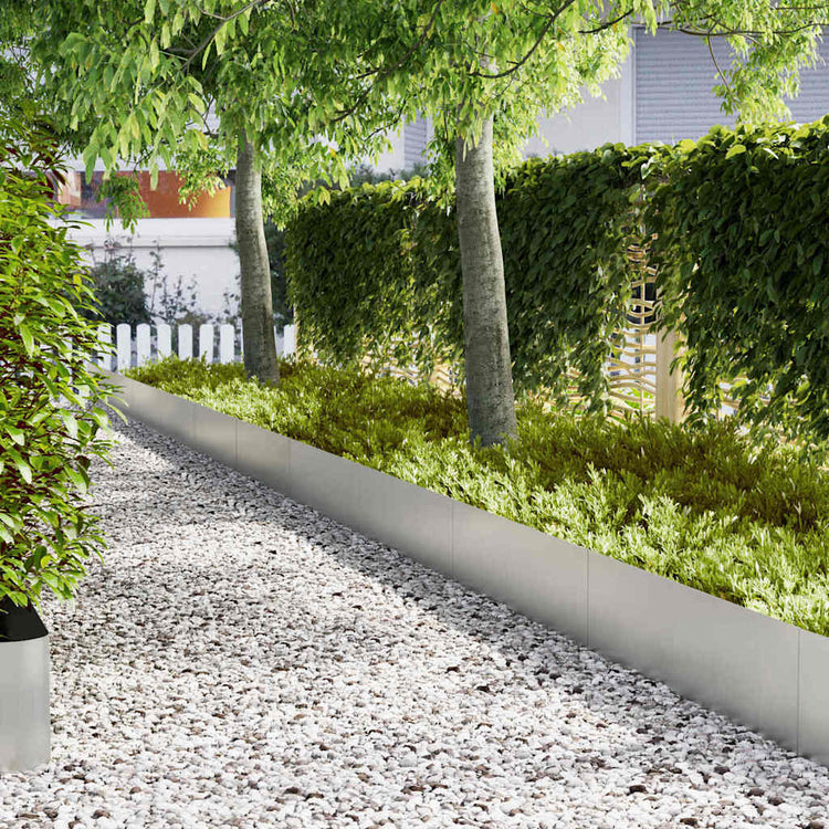 Vidaxl Gartenkante 20 Stück Silber 100 x 0,05 x 20 cm verzinkter Stahl