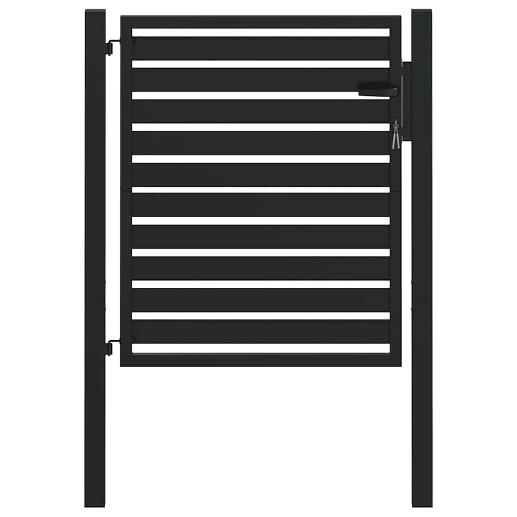 Vidaxx abschließbares Gartentor 100x100 cm Aluminium schwarz