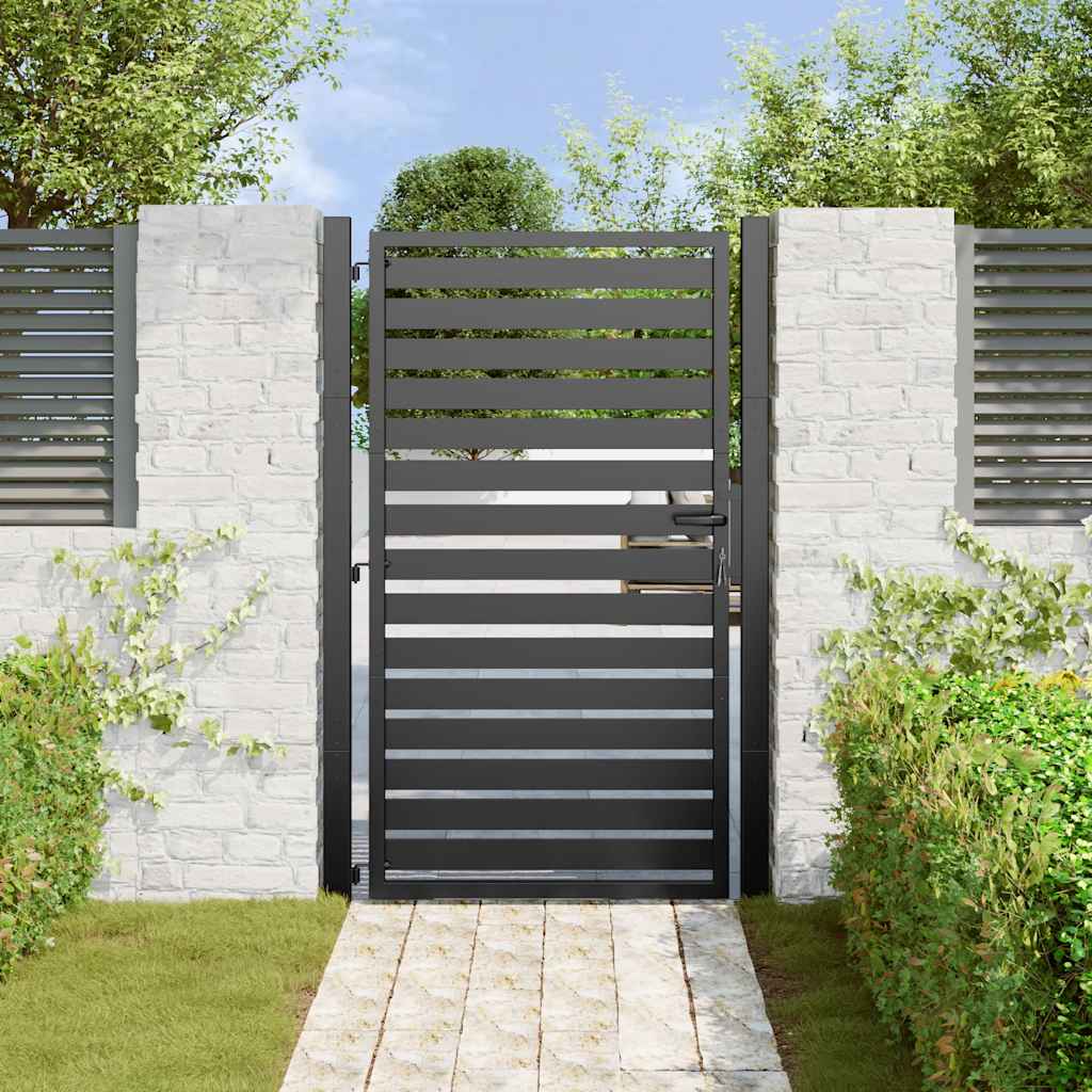 Vidaxx abschließbares Gartentor 100x150 cm Aluminium schwarz