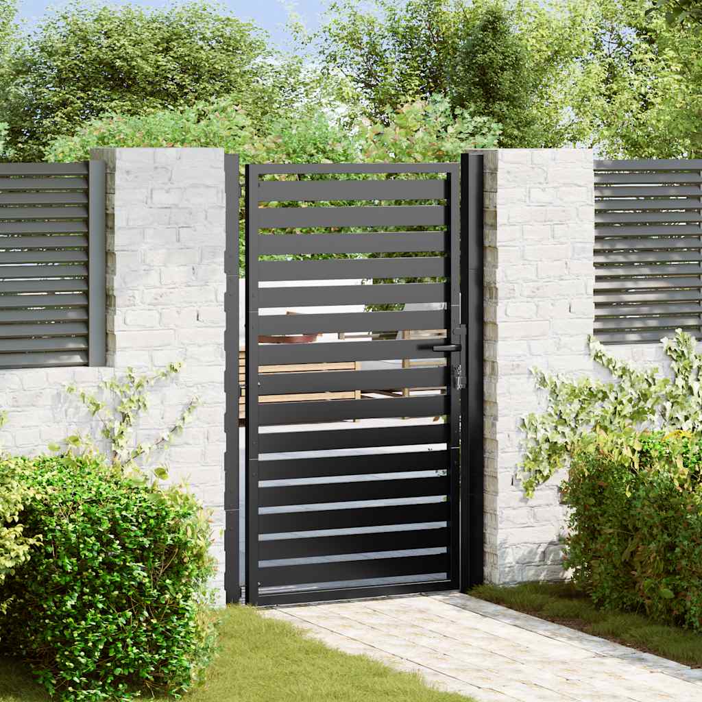 Vidaxx abschließbares Gartentor 100x150 cm Aluminium schwarz