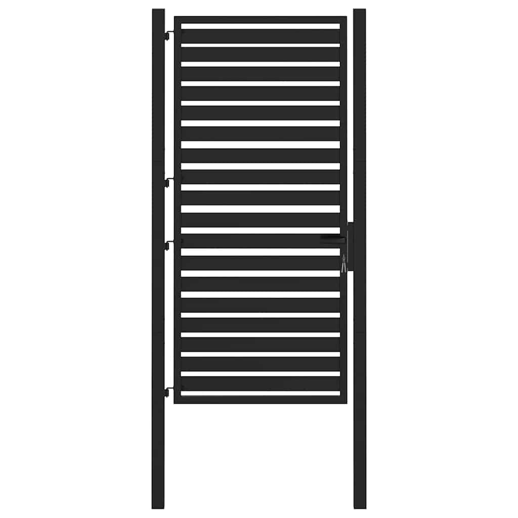 Vidaxx abschließbares Gartentor 100x180 cm Aluminium schwarz