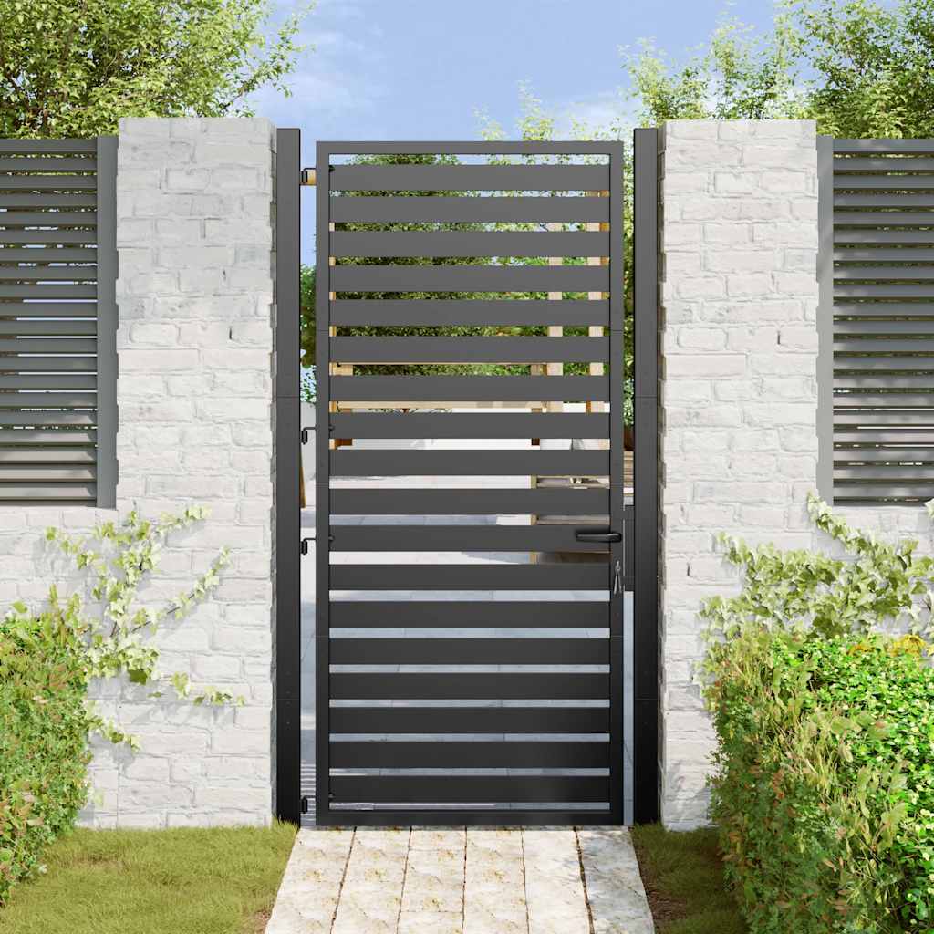 Vidaxx abschließbares Gartentor 100x180 cm Aluminium schwarz