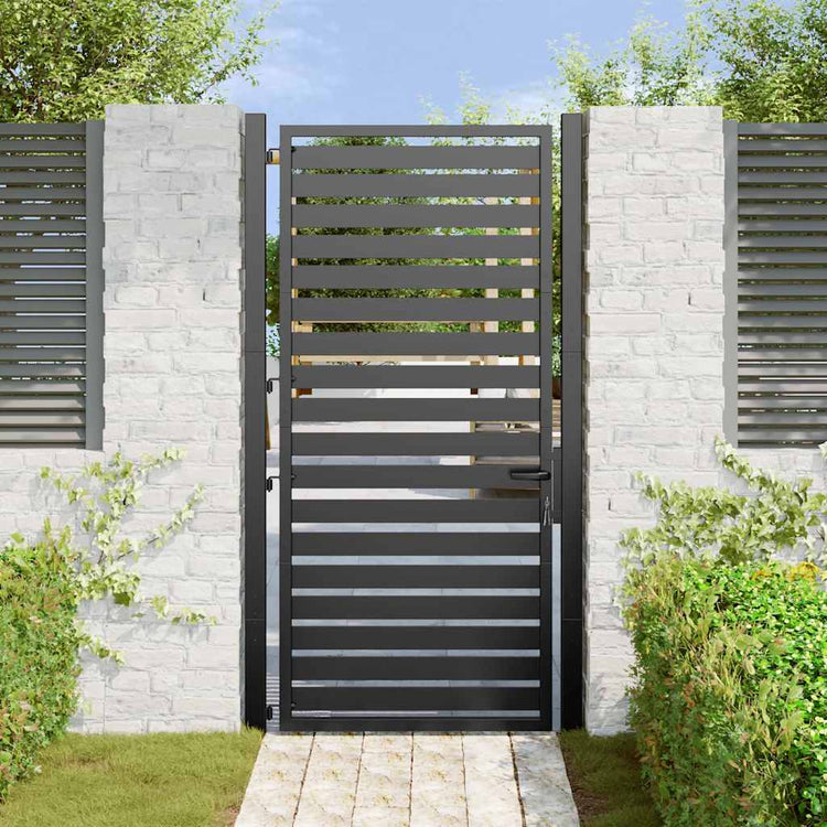 Vidaxx abschließbares Gartentor 100x180 cm Aluminium schwarz