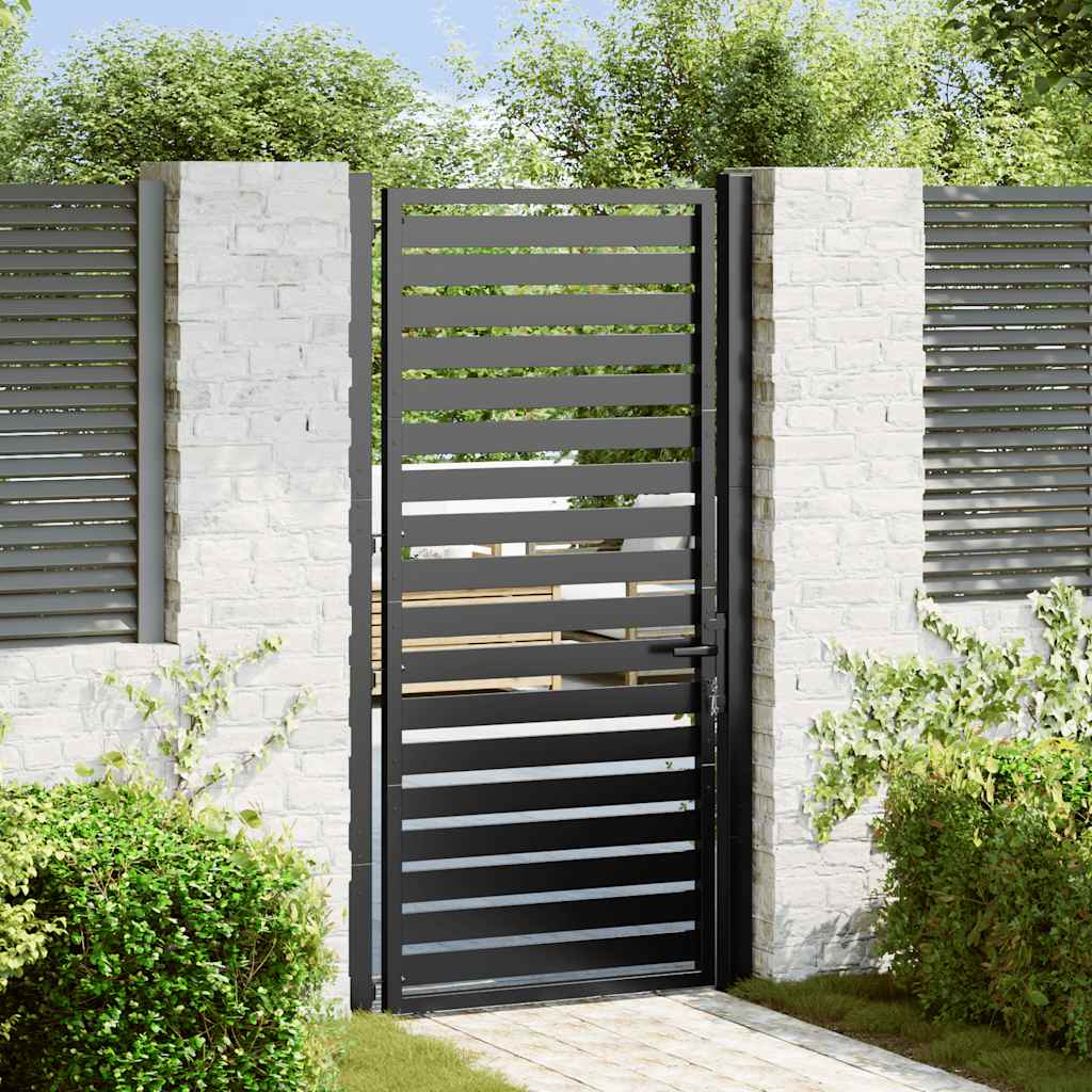 Vidaxx abschließbares Gartentor 100x180 cm Aluminium schwarz