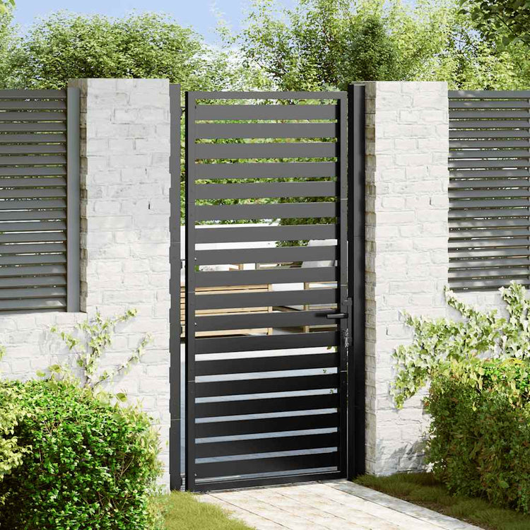 Vidaxx abschließbares Gartentor 100x180 cm Aluminium schwarz