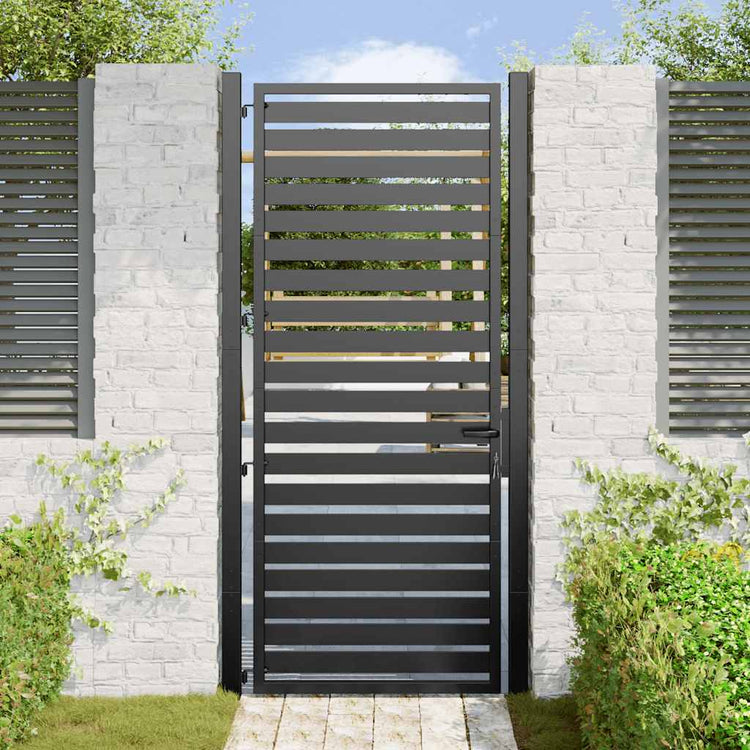 Vidaxx abschließbares Gartentor 100x200 cm Aluminium schwarz