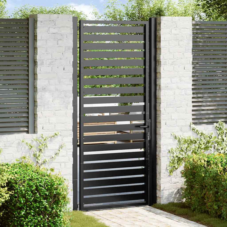 Vidaxx abschließbares Gartentor 100x200 cm Aluminium schwarz