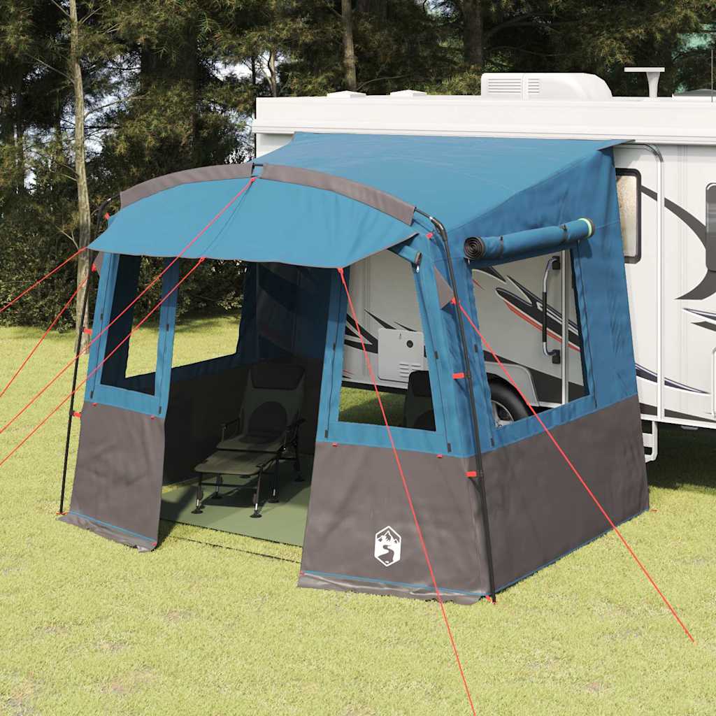 Vidaxx Heckklappenzelt für Wohnwagen mit blauem Dach 352 x 250 x 240 cm