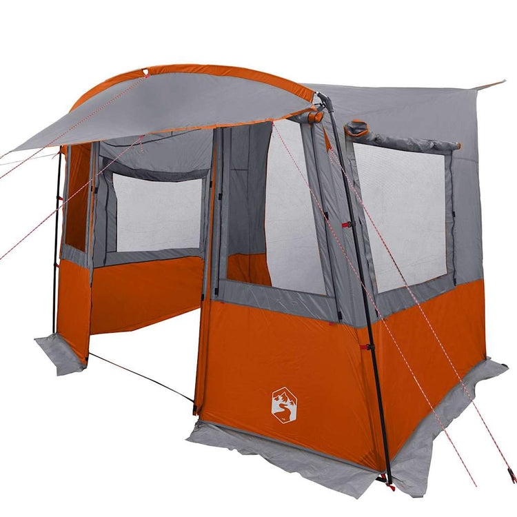 Vidaxx Heckklappenzelt für Wohnwagen Grau und Orange 352 x 250 x 240 cm