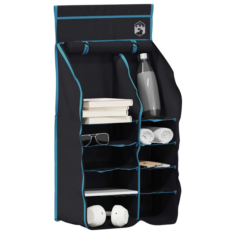 Vidaxx Hängezelt-Organizer 10 Fächer Schwarz 40,5 x 25 x 80 cm