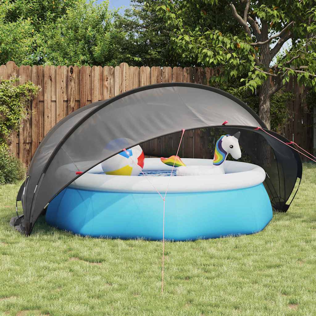Vidaxl Poolüberdachung schwarz 336 x 322 x 160 cm 185t Polyester mit PU-Beschichtung