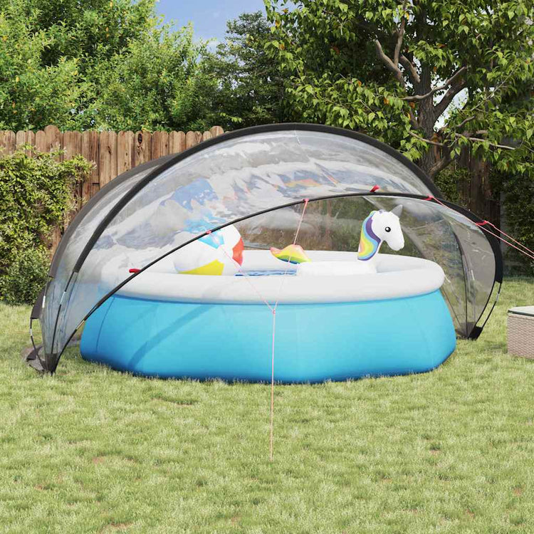 Vidaxl Poolüberdachung transparent 405 x 405 x 192 cm PVC