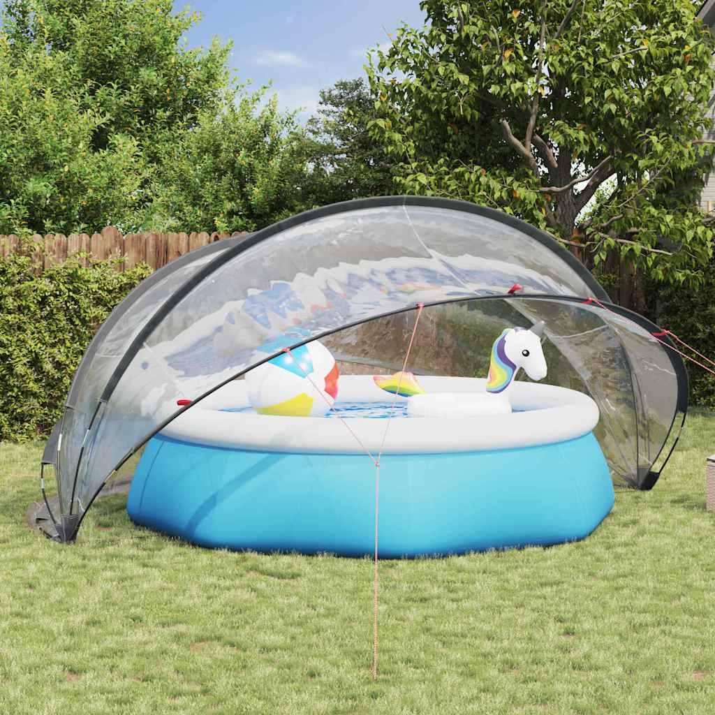 Vidaxl Poolüberdachung transparent 430 x 430 x 210 cm PVC