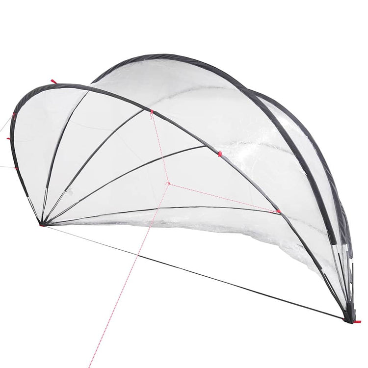 Vidaxl Poolüberdachung transparent 430 x 430 x 210 cm PVC