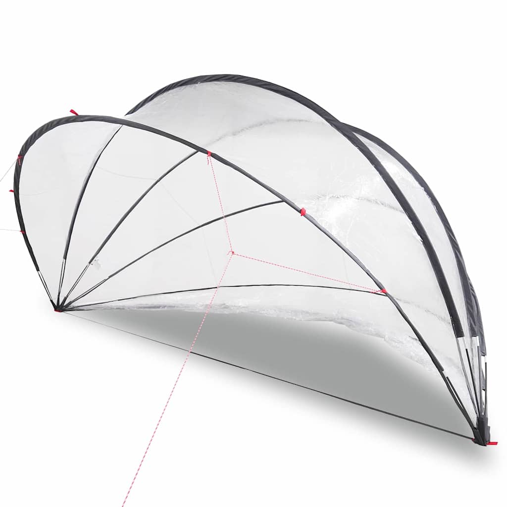Vidaxl Poolüberdachung transparent 430 x 430 x 210 cm PVC