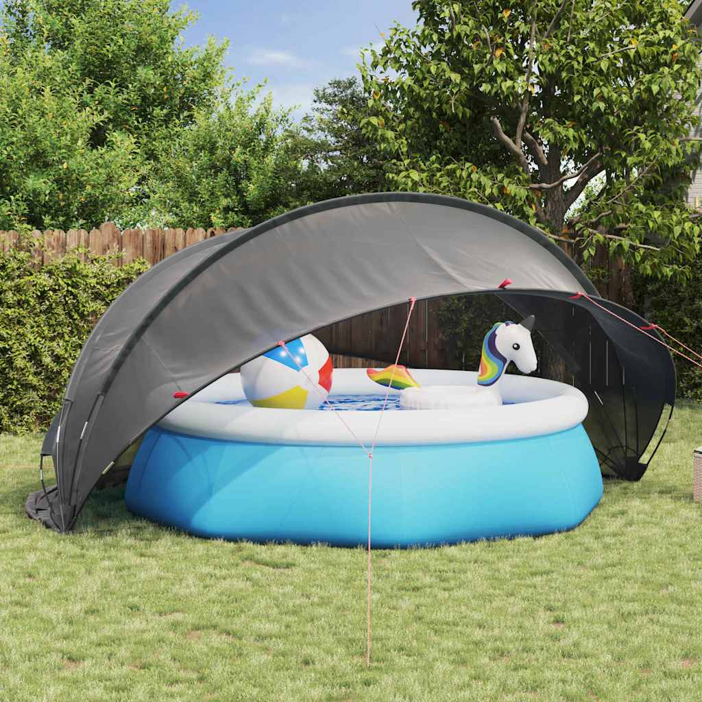 Vidaxl Poolüberdachung schwarz 430 x 430 x 210 cm 185t Polyester mit PU-Beschichtung