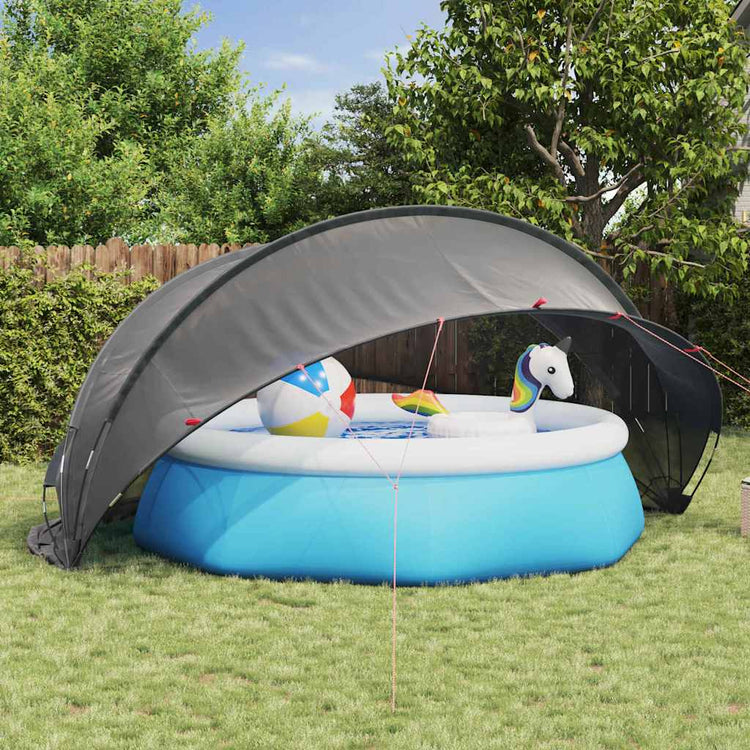 Vidaxl Poolüberdachung schwarz 430 x 430 x 210 cm 185t Polyester mit PU-Beschichtung
