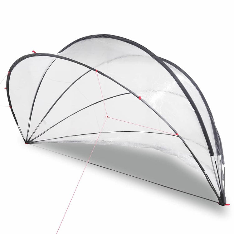 Vidaxl Poolüberdachung transparent 472 x 460 x 229 cm PVC