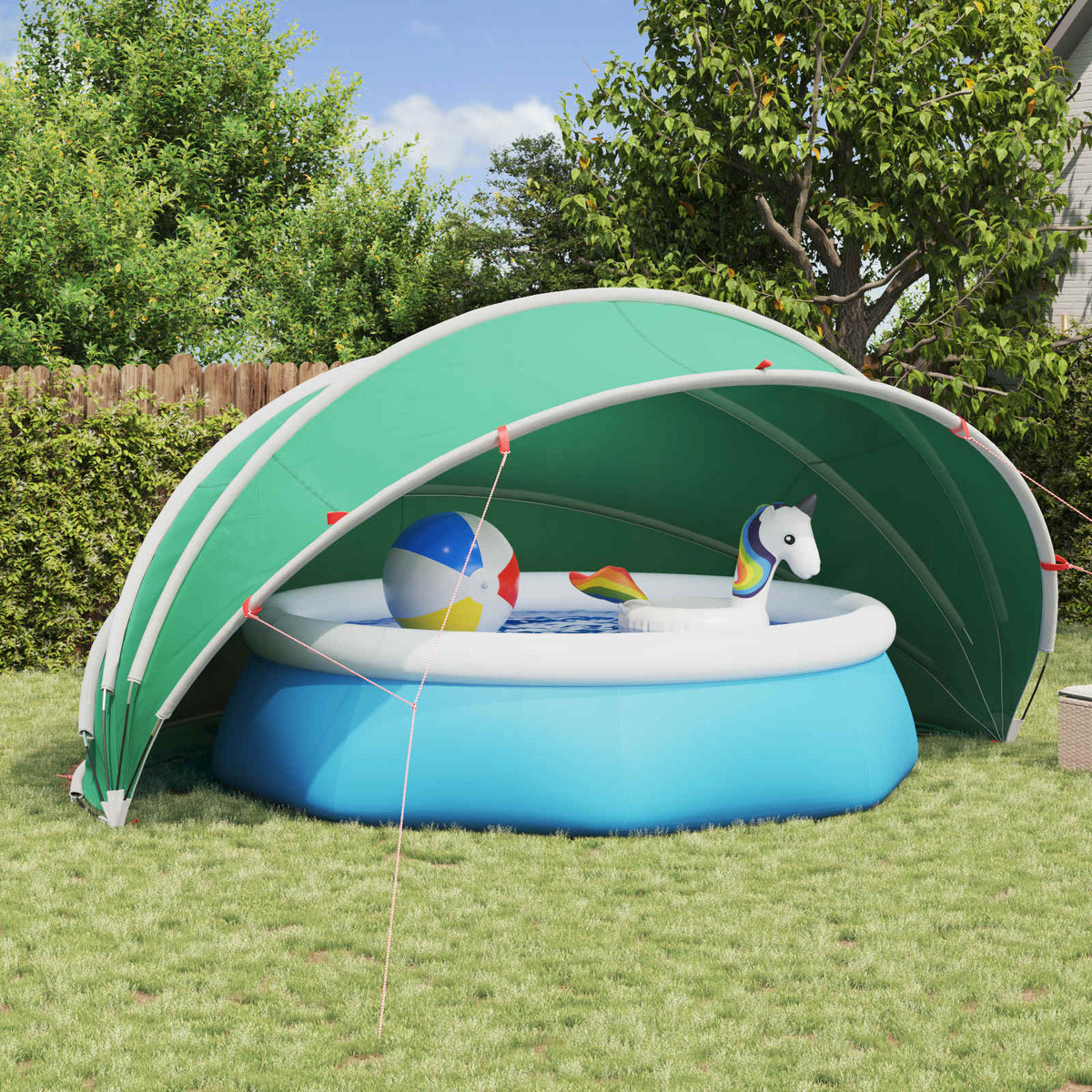Vidaxl Poolüberdachung blau 500 x 500 x 236 cm 185t Polyester mit PU-Beschichtung