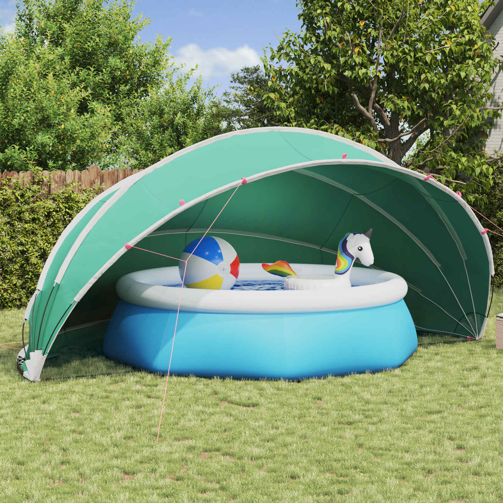 Vidaxl Poolüberdachung blau 546 x 516 x 250 cm 185t Polyester mit PU-Beschichtung