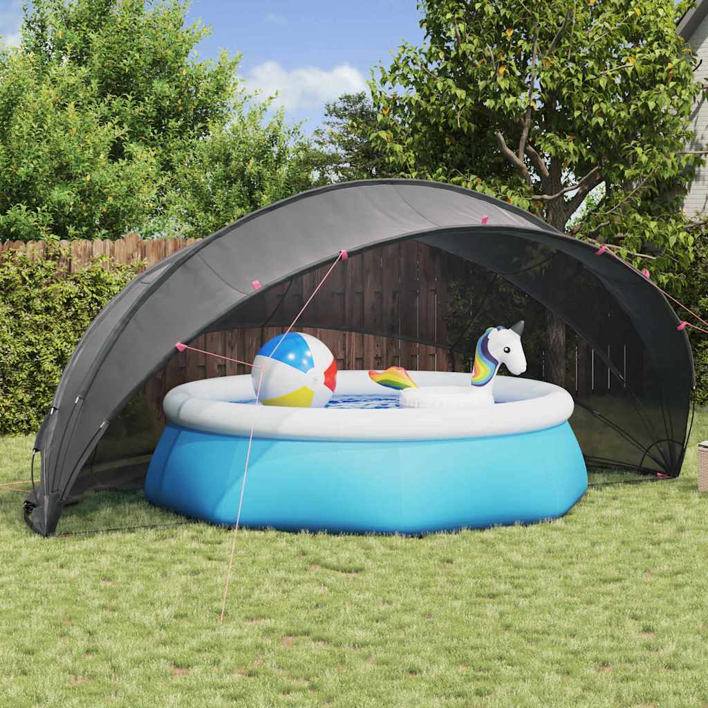 Vidaxl Poolüberdachung schwarz 546 x 516 x 250 cm 185t Polyester mit PU-Beschichtung